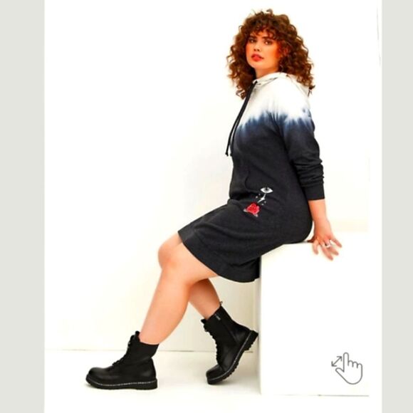 LOVESICK SweatshirtβDress Cozy - Fleece Bad Decision, Skull, Heart, Bolt SIZE 2X - Picture 7 of 16